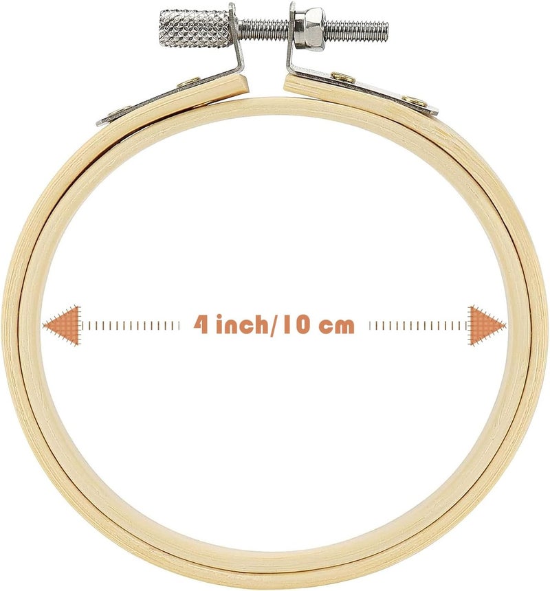 Norwex 12 Pieces 4 Inch Embroidery Hoops Adjustable Wooden Circle Cross Stitch Hoop Ring for Art Craft Handy Sewing and Christmas Ornaments - Image 2
